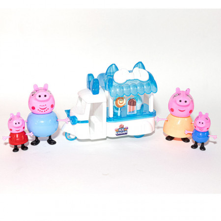 Purcelușii Peppa Pig și scuterul cu înghețată
