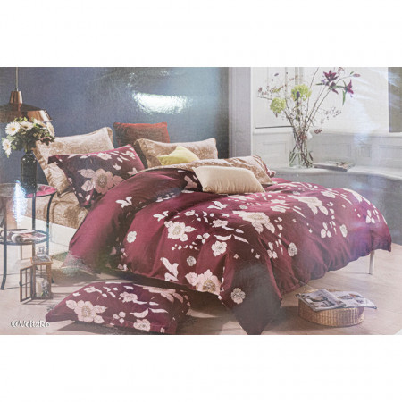 Lenjerie de pat cu 6 piese din bumbac satinat 250 x 230 cm LP6P-26