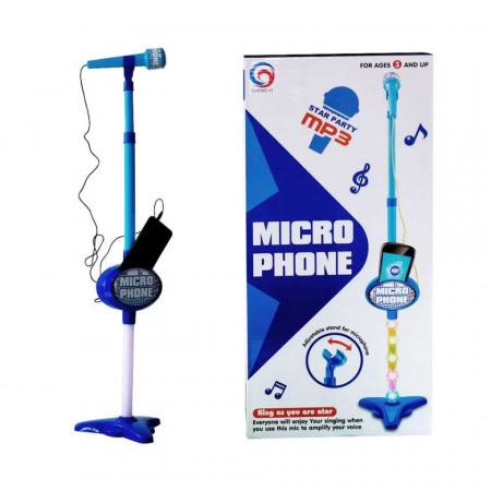 Microfon Karaoke cu lumini 3D pentru băieței de 3 ani+
