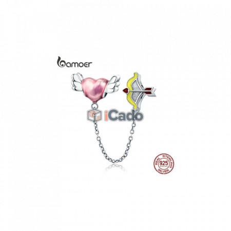 Talisman din argint Romantic Heart Cupid Arrow