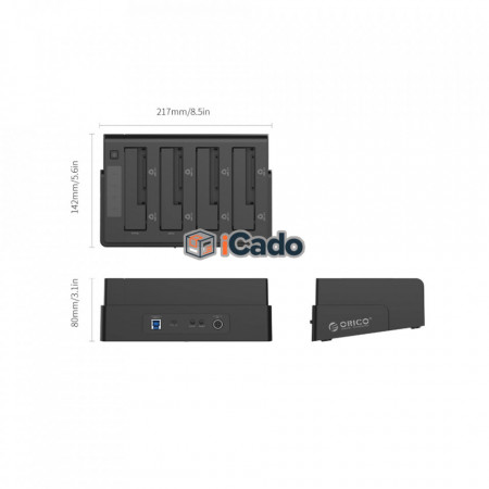 4 Bay Docking Station - USB 3.0, SSD / HDD - 2.5 / 3.5 poza 2