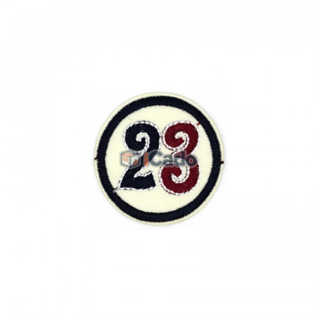 Emblema brodata cu numarul 23 5x5cm