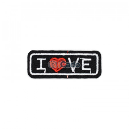 Emblema brodata I Love 5x2cm