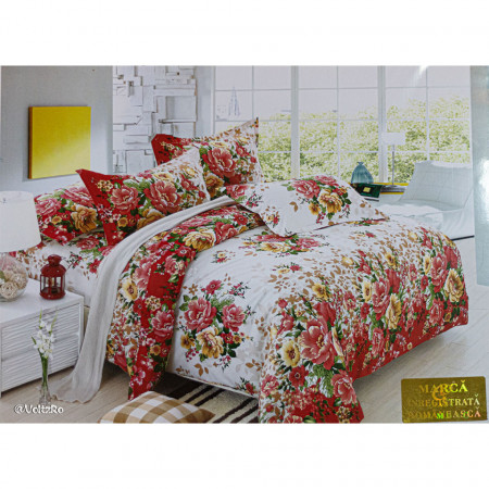 Lenjerie de pat cu 6 piese din bumbac satinat 250 x 230 cm LP6P-17