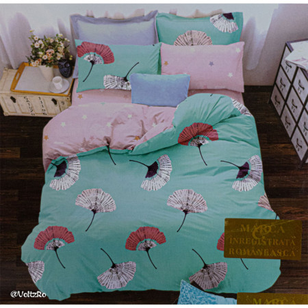 Lenjerie de pat cu 6 piese din bumbac satinat 250 x 230 cm LP6P-7