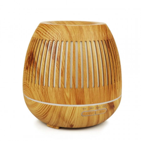 Difuzor de Aromă maro deschis, Aromaterapie de 400 ml cu telecomandă și 7 culori. Umidificator cu difuzor cu ultrasunete. Material: ABS + PP