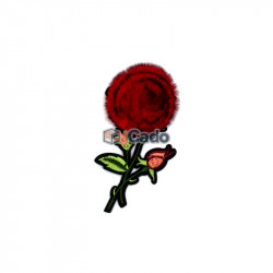 Floare brodata cu puf 7x13.5cm