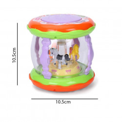 Tobă muzicală Music Drum cu Carusel WanderLand CY-6006B poza 3
