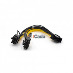 Adaptor / Conector PCIE din 6 Pin în 2 x 6+2 Pin poza 3