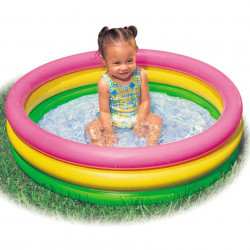 Piscină pentru copii marca Intex, dimensiune 114 x 25 cm, multicolor cu 3 inele poza 2