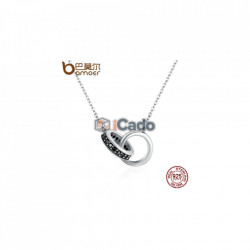 Colier din argint Circle in Circle Black CZ