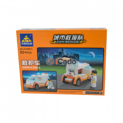 Mașină Ambulanță model KY85011 cu 92 piese tip LEGO poza 2