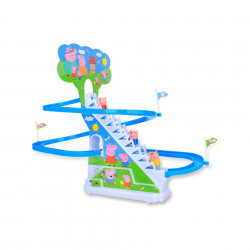 Purcelușii Peppa Pig Fericiți - Roller Coaster cu trei purceluși