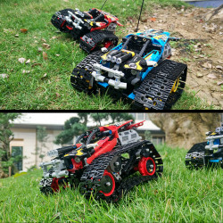 Mașină de Curse cu Șenile, 391 Piese tip Lego cu telecomandă și aplicație pentru telefon poza 4