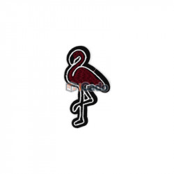 Pasare brodata Flamingo 3.5x6.5cm