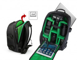Rucsac foto DSLR HUWANG 43 x 30 x 15.5 cm verde poza 3