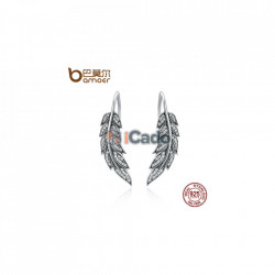 Cercei din argint Vintage Feather Wings Long Drop
