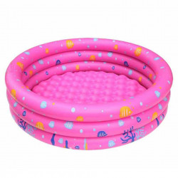 Piscină pentru copii marca InTime, dimensiune 80 x 35 cm cu 3 inele roz