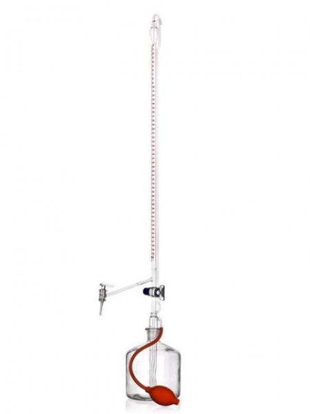 Biureta automata Pellet sticla alba clasa A 10/0,02