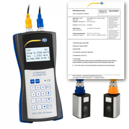 Debitmetru cu ultrasunete PCE-TDS 100HS si certificat ISO