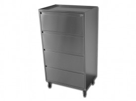 Carucior din inox cu sertare pentru instrumente