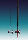 Biureta cu robinet lateral clasa A sticla alba, robinet teflon - 25 ml/0,05