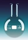 Balon simplu gat ingust fund rotund - 2000 ml