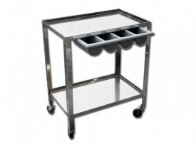 Carucior inox cu sertar compartimentat