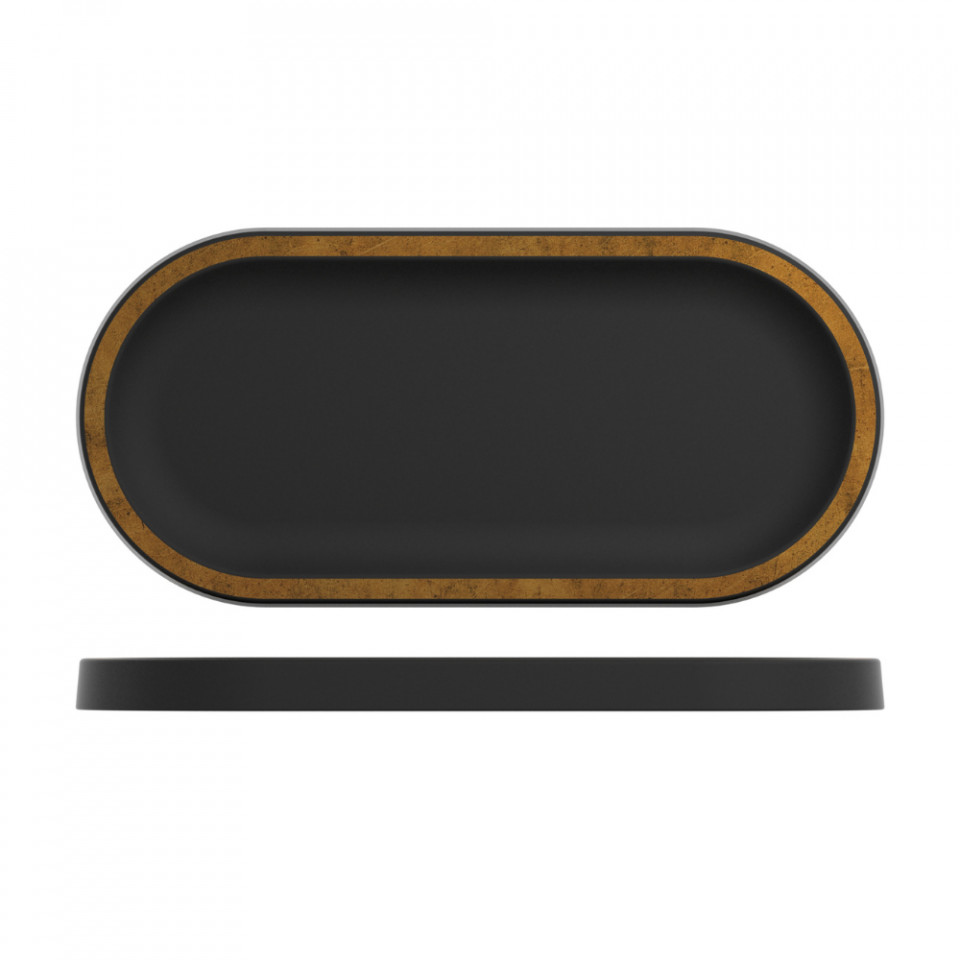 Platou servire oval melamina Copper Black Utah 32x15cm UH320317 - 1