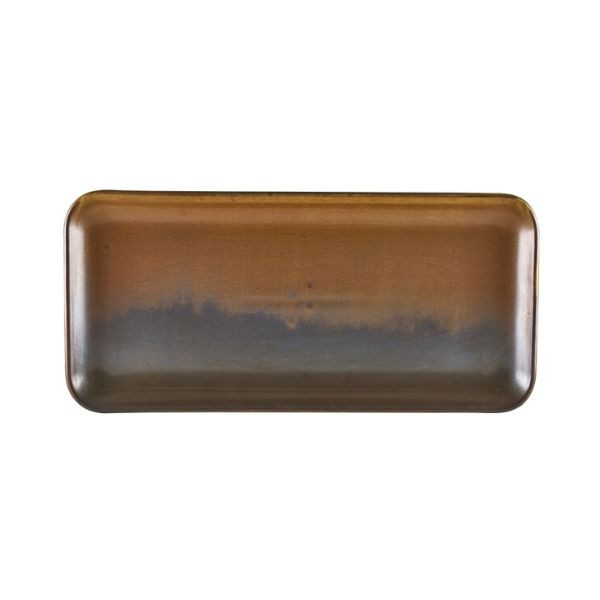 Platou dreptunghiular Terra Porcelain Rustic Copper 27 x 12.5cm NR-PRC27 - 1
