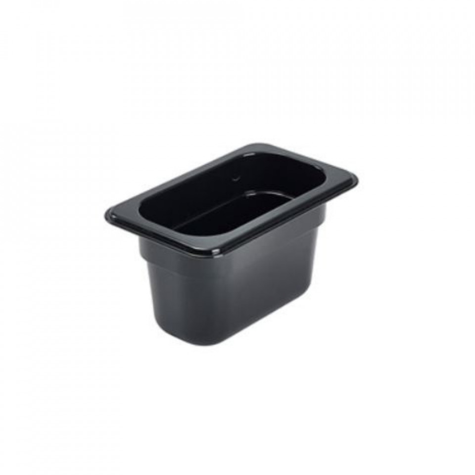 Gastronorm policarbonat negru 1/9 100mm Genware 18x11cm PCB19-100 - 1