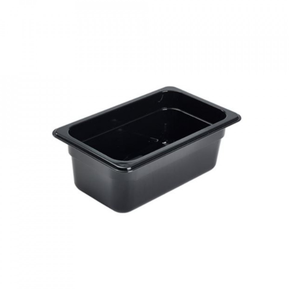 Gastronorm policarbonat negru 1/4 100mm Genware 27x16cm PCB14-100 - 1