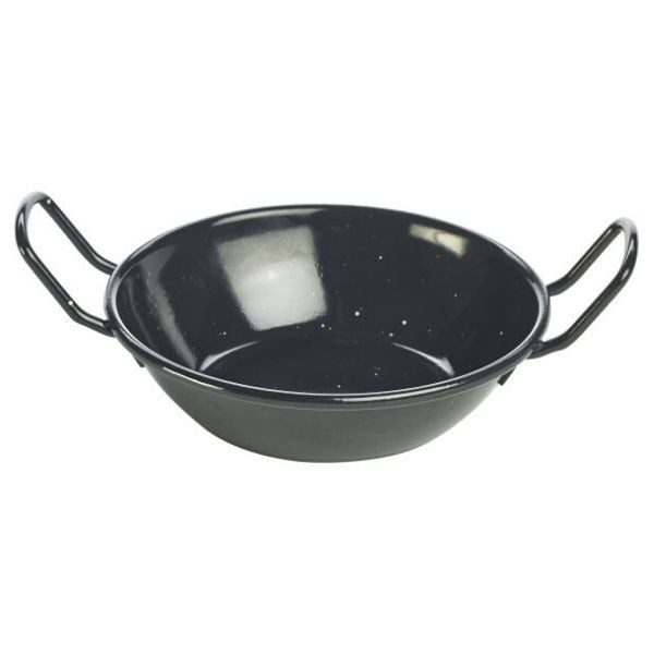 Castron email adanc negru cu manere 16 cm E0616 - 1