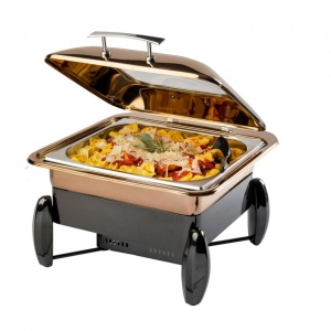 Chafing dish combo GN 2/3 gaz-inductie Negru-Cupru