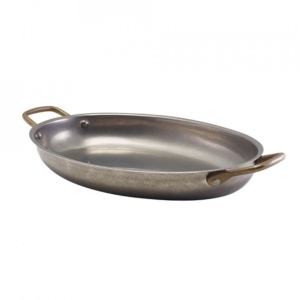Vas oval servire Vintage Steel 30x21cm SSD30V