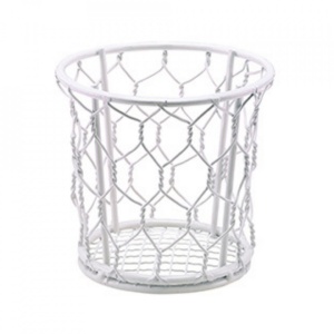 Cos otel cartofi alb vintage 10cm WB10W