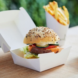 Set cutie Hamburger biodegradabila 10,5x10,5x8,5cm Q4018