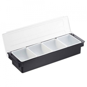 Suport condimente black 6 compartimente 50x15,5x9 cm T5043
