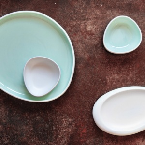 Farfurie fel principal oval Aquamarine Ninfa 28x25cm LNIN028AQ003280