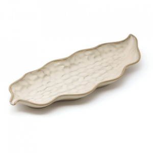 Platou servire frunza Coq Kypseli white 28x11cm LKYP025BG373280