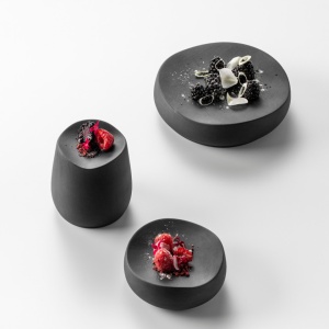 Farfurie podium negru Duna 7x8cm B0355-0508