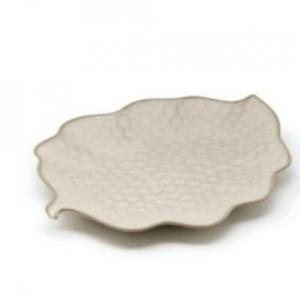 Farfurie frunza fel principal Coq Kypseli white 28x21cm LKYP025BG372280