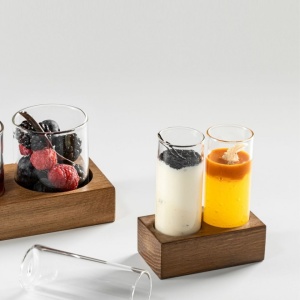 SET 2 Boro Schnap & Walnut Suport 8X4cm A1062-2100RF