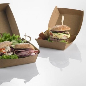 Set 50buc cutie Hamburger kraft 12x12x7cm H0707