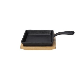 Set fonta tigaie+platou lemn 14.5cm W8458X7FUTA