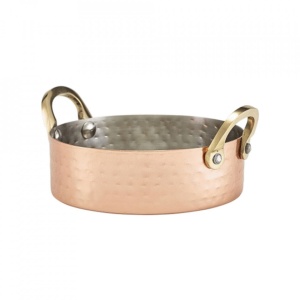 Caserola inox cupru cu manere 12 x 3.5cm MHCD12C
