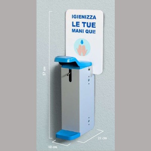 Dispenser dezinfectant perete metalic - actionare cu cotul SD3G-GOM
