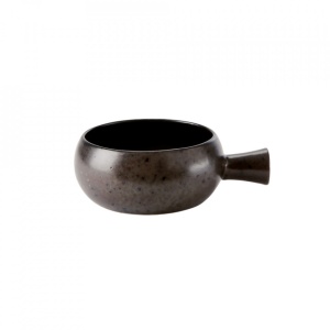 Bol supa cu maner Ironstone Black 16cm 560ml 368614IR