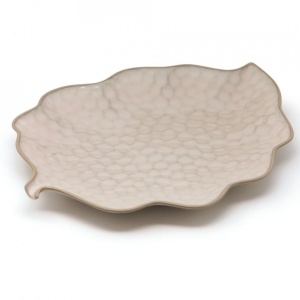 Platou servire frunza Coq Kypseli white 34x26cm LKYP025BG372345