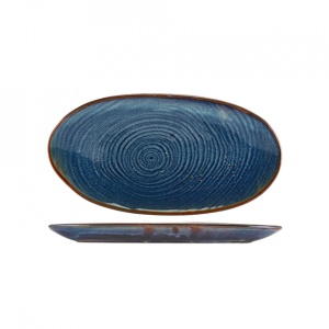 Platou servire Terra Porcelain Aqua Blue Organic 31cm PL-PBLG31
